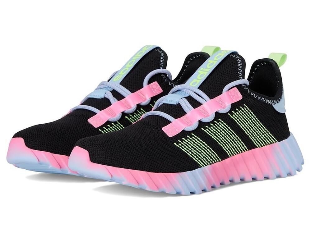 NWT adidas Kaptir Flow Sneaker, Black/Yellow/Clear Sky, 5 US Unisex Little Kid